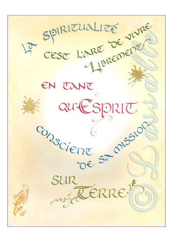 Calligraphie La Spiritualité un art