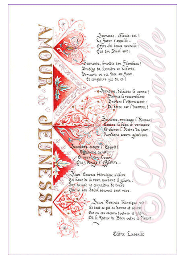 Calligraphie Amour de Jeunesse - Claire Biteau-Guillemain