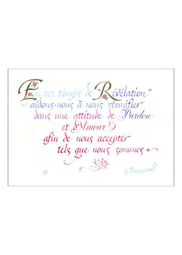 Calligraphie Temps de Révélation